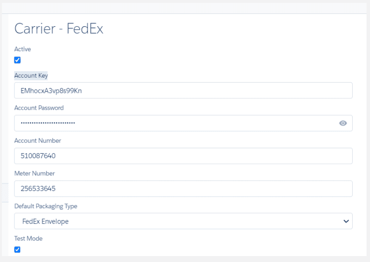 Carrier Accounts - FedEx